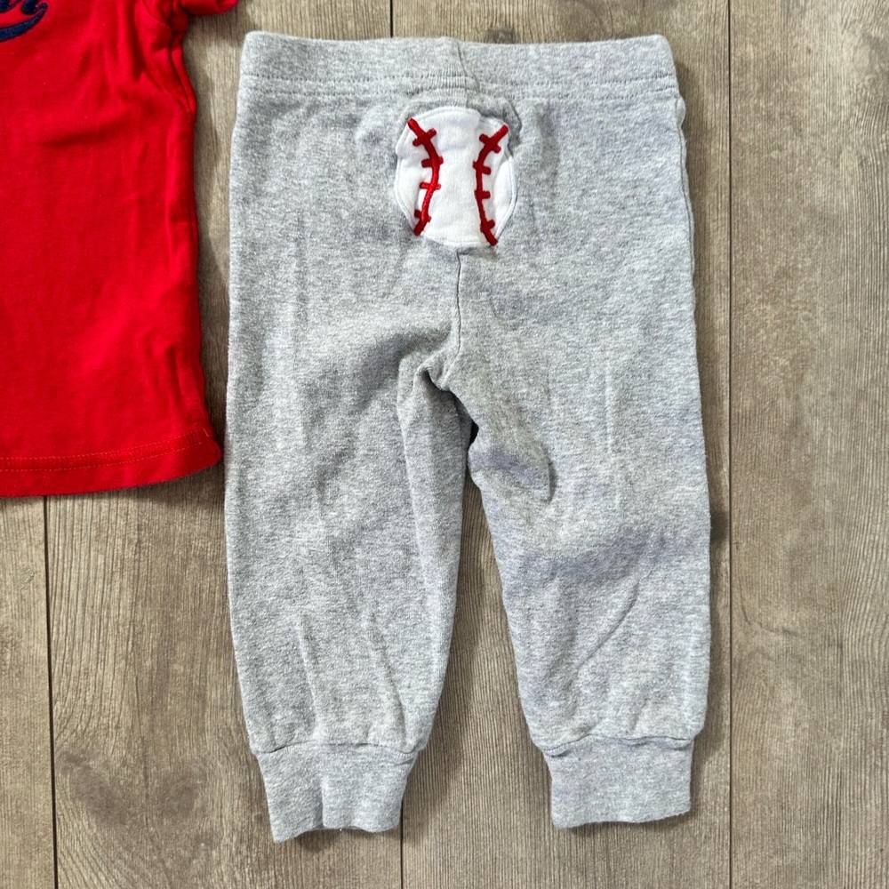 12 month baby boy baseball matching outfit set - Picture 4 of 7